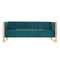 American Light Luxury Blue Fabric bank set